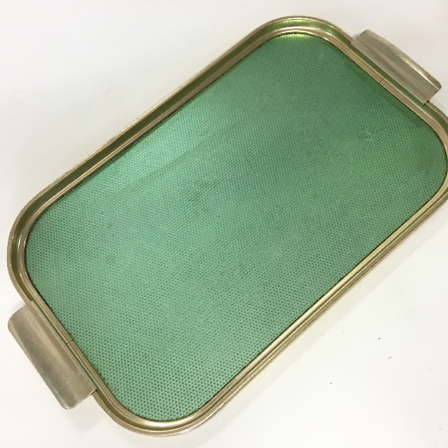 TRAY, 1950s Gold Green Anodised